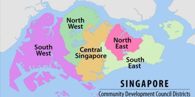 Kort af Singapore svæðinu