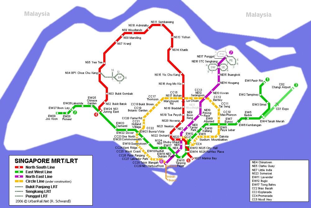 - stöð Singapore kort