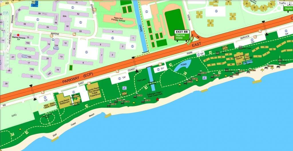 kort af austur kosta park