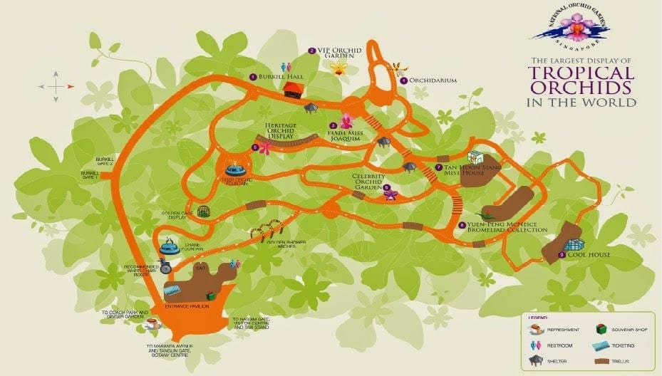 Singapore botanic kort
