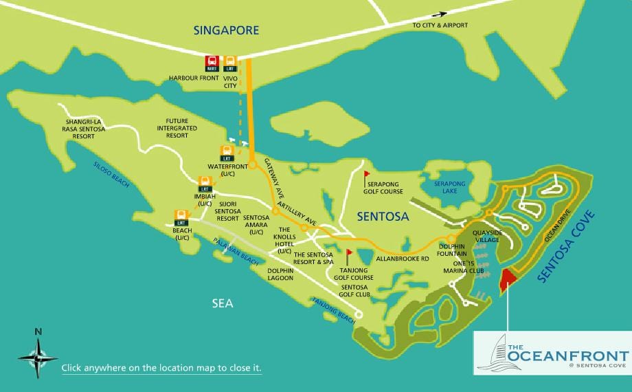 kort af singapúr