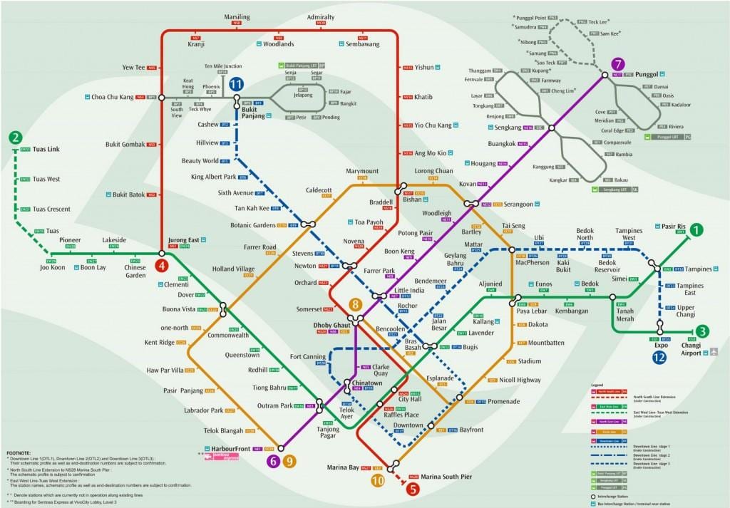 kort af Singapore járnbraut