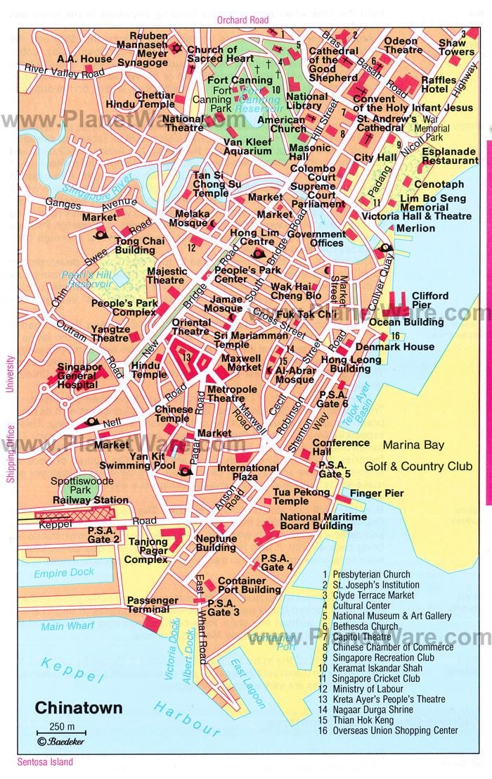 kínahverfi Singapore kort