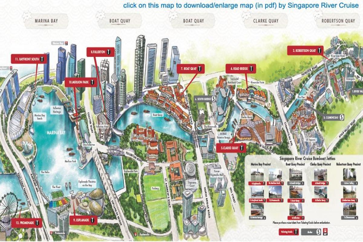 kort af Singapore River Cruise