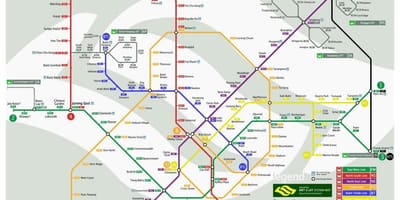Kort af Singapore -