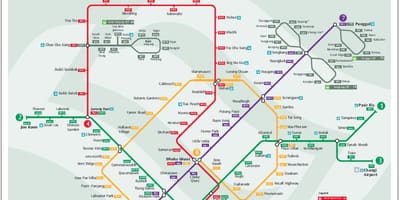 Lrt leið kort Singapore