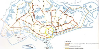 Singapore þjóðveginum kort