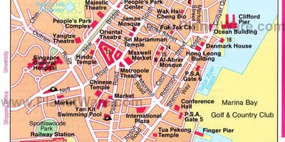 Kínahverfi Singapore kort