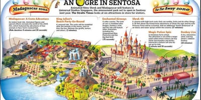 Kort af Universal Stúdíó Singapore