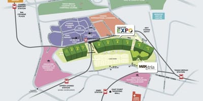 Kort af Singapore vörusýningunni