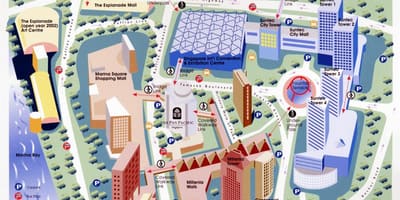 Viðskiptahverfi Singapore Kort